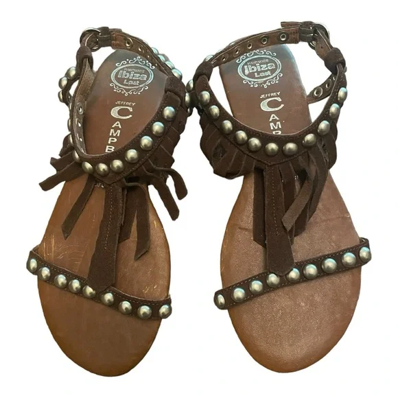 Jeffrey Campbell Ibiza Brown Suede Fringe Tassel Sz 6 - Picture 7 of 10